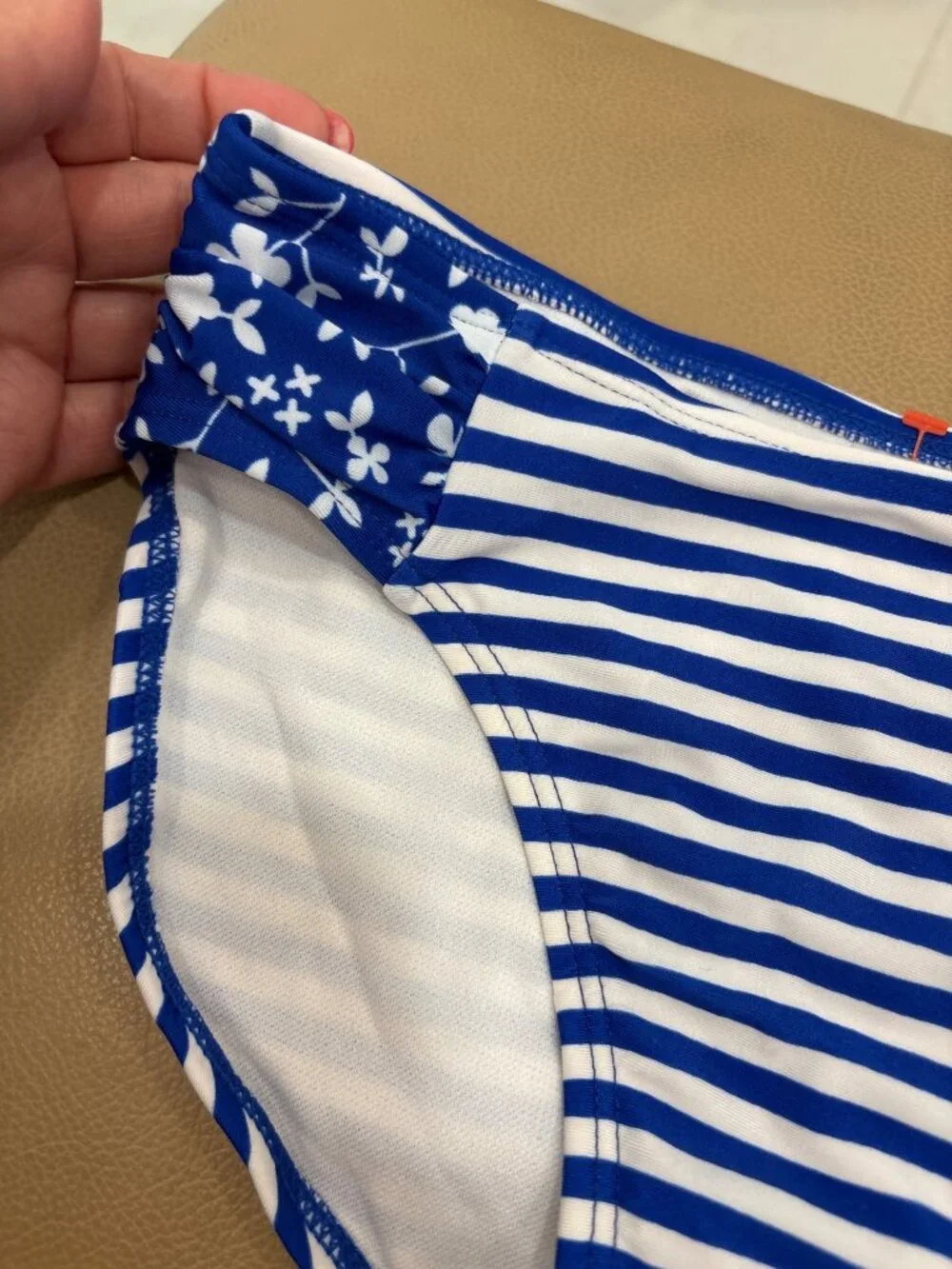 Cat & Jack Large Striped Multicolor Lined Bikini Bottoms Retro Nostalgia Core